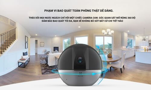 Camera EZVIZ Trong Nhà Tốt Nhất Cho Gia Đình & Văn Phòng 2025 Hình Ảnh Camera wifi Ezviz C6W quay quét thông minh