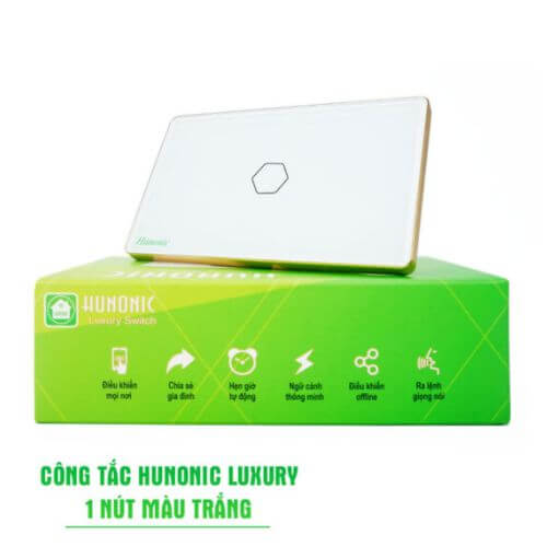 Hình Ảnh Công Tắc 1 Nút Cảm Ứng Màu Trắng