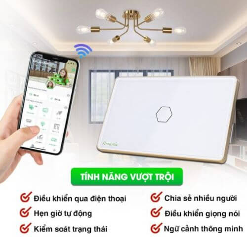 Tính Năng Vượt Trội Công Tắc 1 Nút Cảm Ứng 