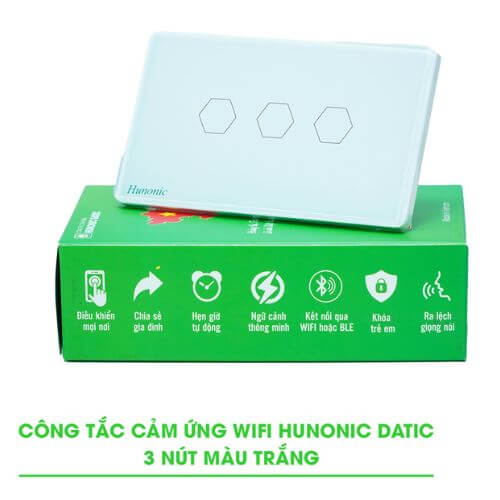 Hình Ảnh Công Tắc 3 Nút Màu Trắng HNSW03T