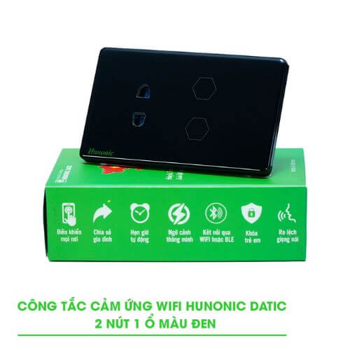 Hình Ảnh Công Tắc WiFi Cảm Ứng Màu Đen HNSW02MD