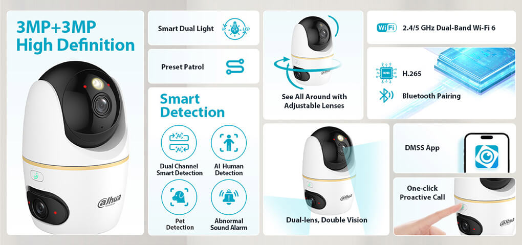 Camera Wifi DAHUA Hero Dual D1 6MP (DH-H3D-3F)