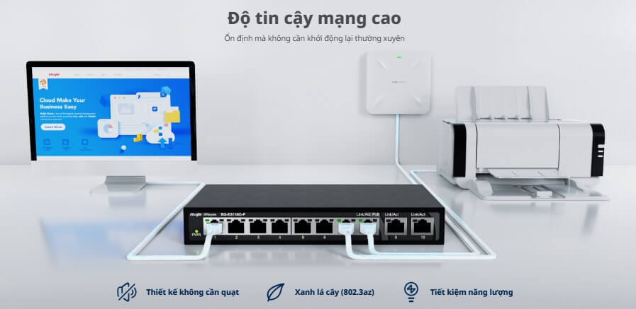 Hình Ảnh Switch Ruijie 8 Port Poe Chính Hãng