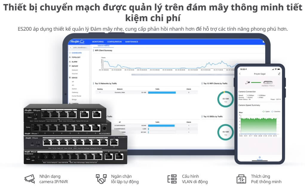 Hình Ảnh RG-ES209GC-P Switch RUIJIE 9 Cổng Poe Chính Hãng
