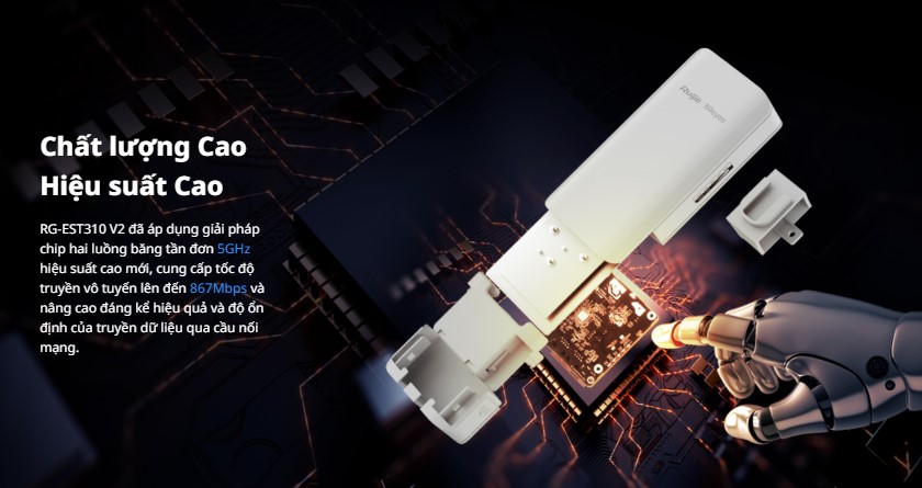 Tính năng bộ thu phát sóng không dây ngoài trời RG-EST310 V2 