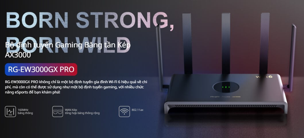 Hình Ảnh Wifi 6 RG-EW3000GX PRO Tốc Độ 3000Mbps 