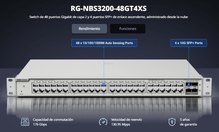 Hình Ảnh Chi Tiết Switch RUIJIE RG-NBS3200-48GT4XS 48 Cổng