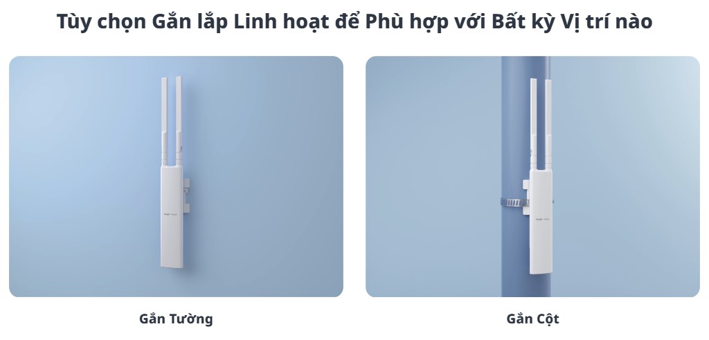 Thiết Bị Wi-Fi Ngoài Trời Tích Hợp Ăng Ten Đa Hướng RG-RAP52-OD 