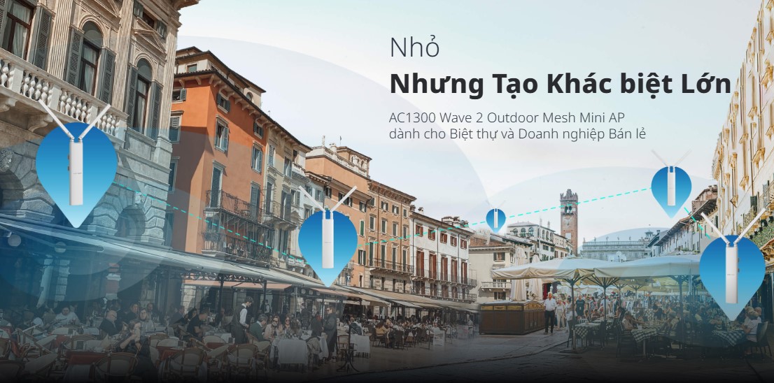 Thiết Bị Wi-Fi Ngoài Trời Tích Hợp Ăng Ten Đa Hướng RG-RAP52-OD 