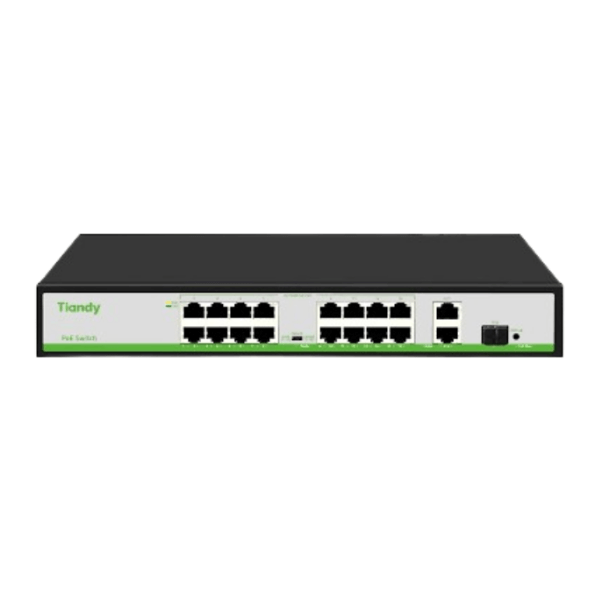 Hình ảnh TIANDY TC-P3S019 (H/1621/AT/180) 16-Port 10/100Mbps PoE + 2-Port GE Uplink Switch + 1 port SFP