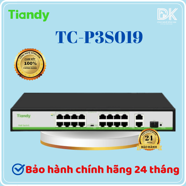 Hình ảnh TIANDY TC-P3S019 (H/1621/AT/180) 16-Port 10/100Mbps PoE + 2-Port GE Uplink Switch + 1 port SFP