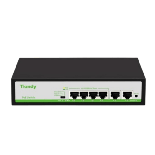 Hình ảnh Switch TIANDY TC-P3S06 (Spec:F/0420/AT/55) 6-Port 10/100Mbps PoE, chính hãng