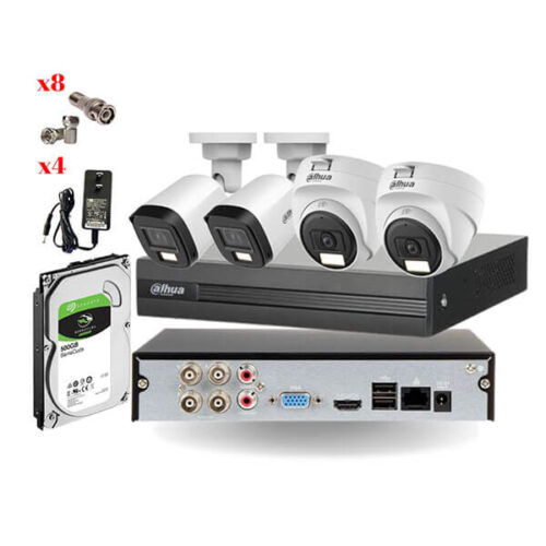 TRỌN BỘ 4 CAMERA T1A21-U-IL-A & B1A21P-U-IL-A 2MP, DH-XVR1B04-I, 500GB Seagate
