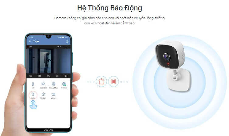 Hình Ảnh Camera Wifi Tapo C100 TP LINK 1080p Hệ Thống Báo Động 