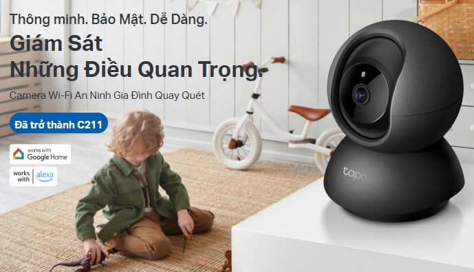 Hình Ảnh Tapo C211 Camera Wifi 360 Độ TP-LINK Độ Phân Giải Cao 2K 3MP