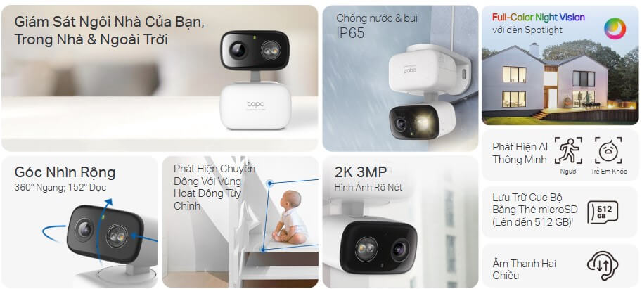 Hình Ảnh Tapo C216 Camera IP TP-LINK 3MP Theo Dõi Chuyển Động Tự Động