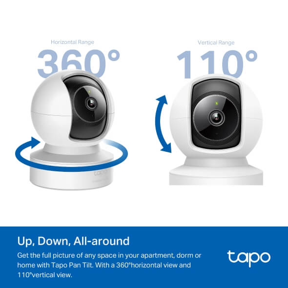 Hình Ảnh Phạm Vi Chuyển Động Camera Wifi 360 Độ 4MP TP-LINK Tapo C222