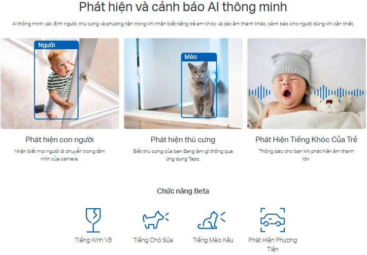 Hình Ảnh Cảnh Báo Thông Minh Camera AI Wifi 360 Độ 4MP TP-LINK Tapo C222