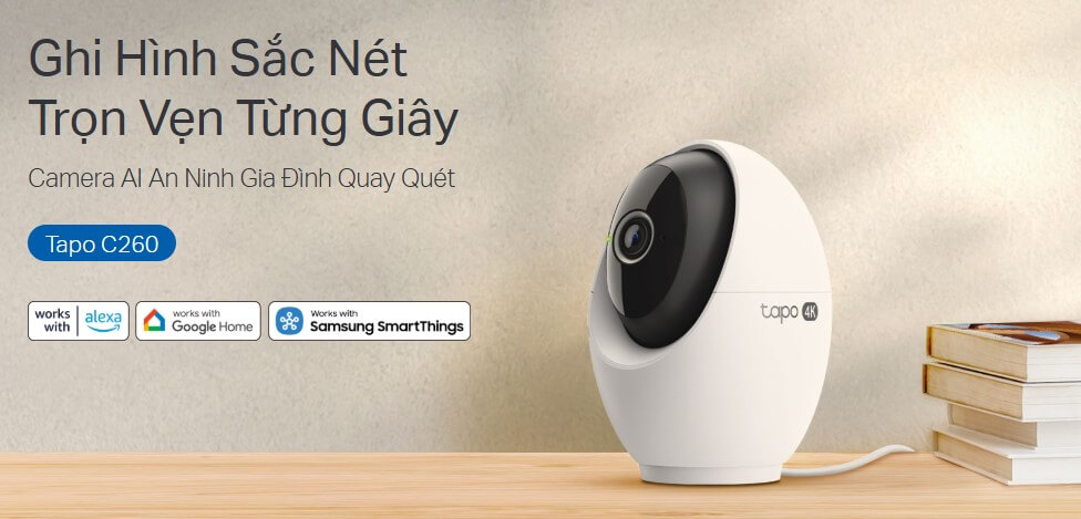 Hình Ảnh Tapo C260 Camera AI Wifi TP-LINK 4K 8MP Góc Quay Linh Hoạt