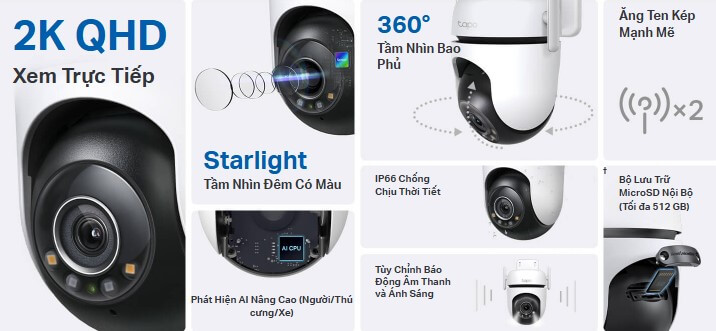 Hình Ảnh Tapo C520WS Camera IP TP-LINK Quay Quét Ngoài Trời 4MP