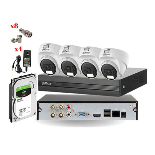 TRỌN BỘ 4 CAMERA HAC-T1A21-U-IL-A 2MP, DH-XVR1B04-I, 500GB Seagate