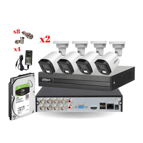 TRỌN BỘ 8 CAMERA ANALOG DAHUA 2MP HAC-B1A21-U-IL-A, DH-XVR1B08-I, 1TB Seagate