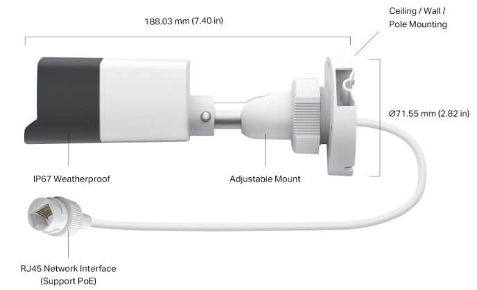 Hình Ảnh VIGI C320I Camera IP TP LINK Hồng Ngoại 2MP Chống Nước  