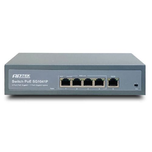 Hình ảnh switch poe 4 port 1 port Uplink Aptek SG1041P