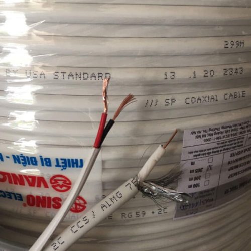 Hình ảnh cáp đồng trục kèm nguồn Sino RG6