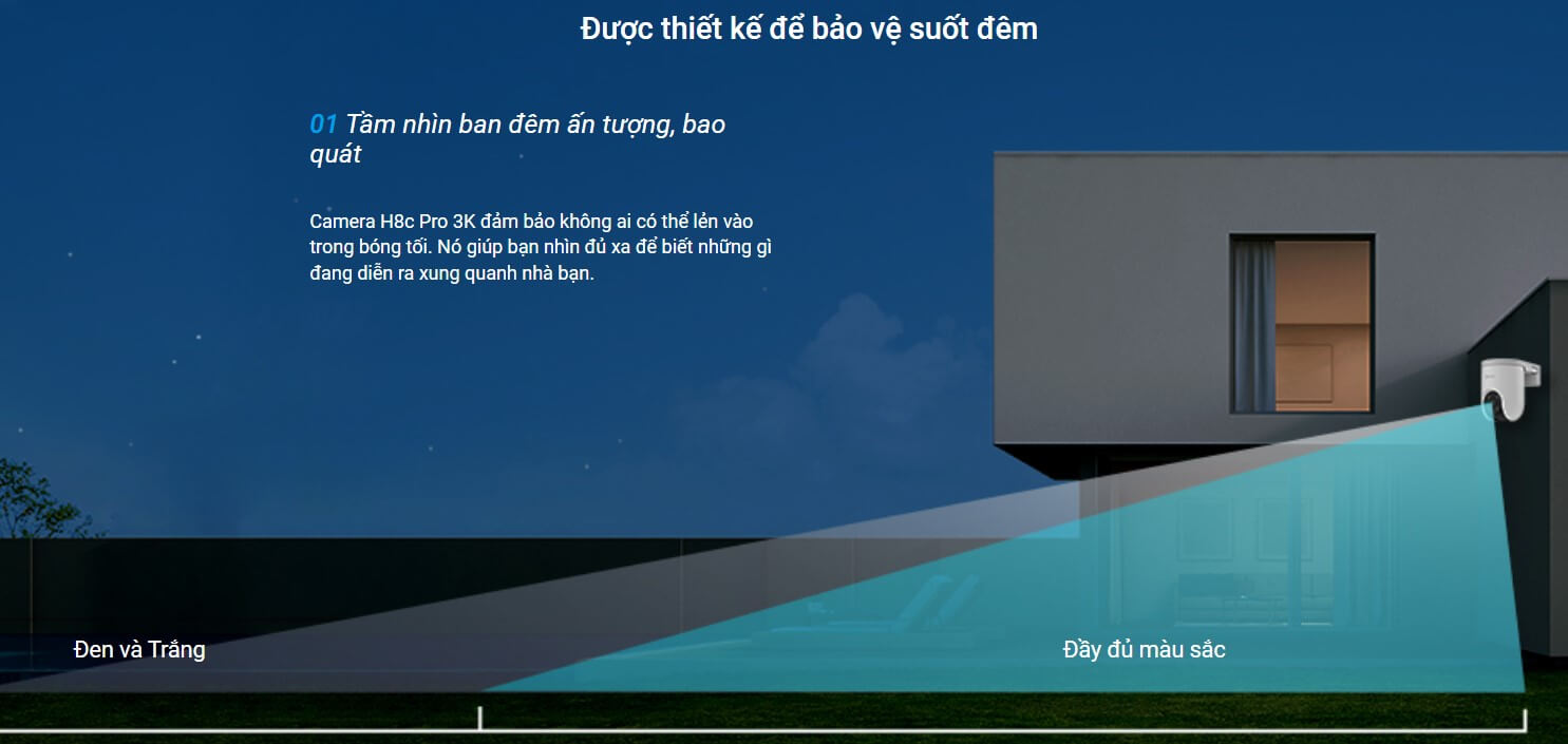 Thông tin chi tiết camera Ezviz H8c Pro 3K 5MP