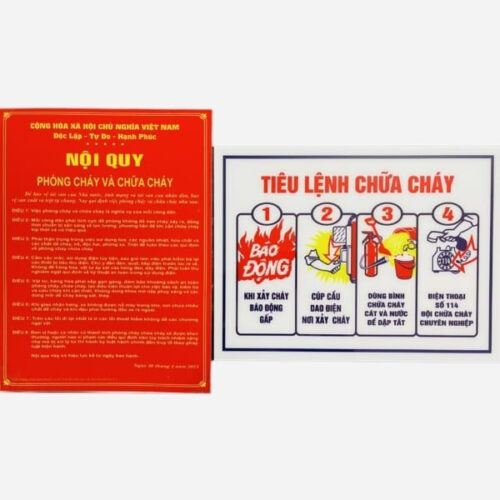 Bảng Mica Nội Quy PCCC + Tiêu Lệnh Chữa Cháy
